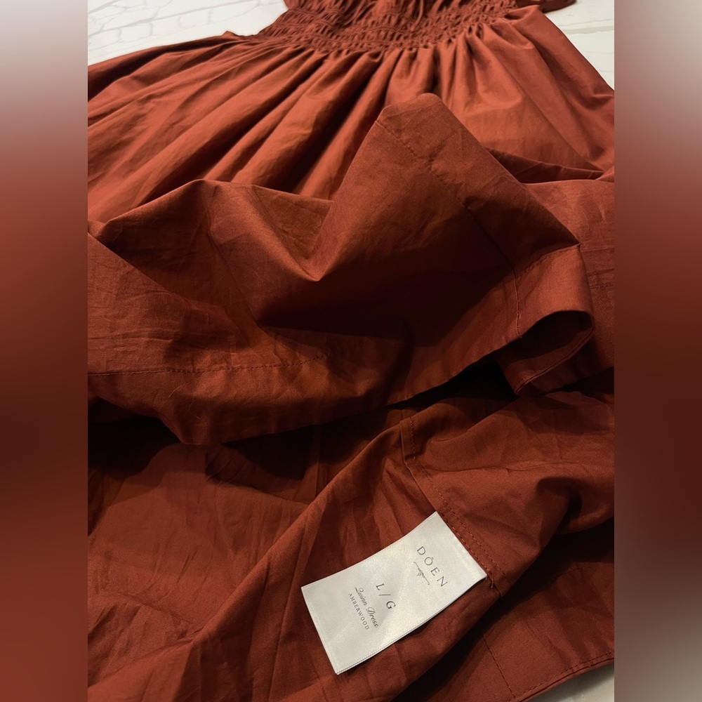NEW DÔEN Quinn Dress In Amberwood Size Large - Picture 8 of 16